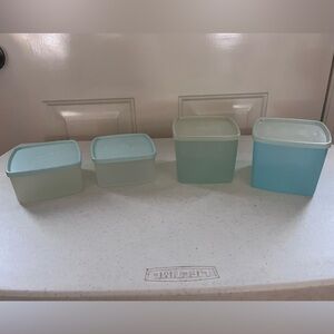 Vintage Tupperware Square Food Storage Containers - Set of 4